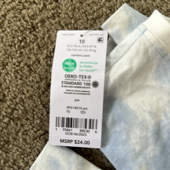 Carter's blue tie dye long sleeve shirt sz10 - Picture 8 of 8
